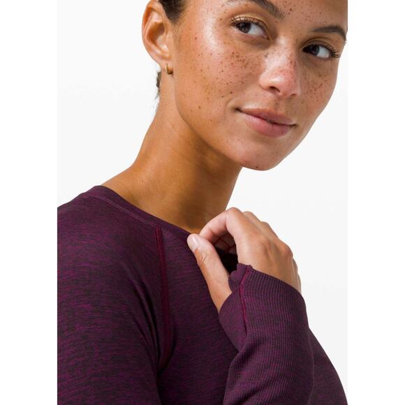 New RARE Lululemon Swiftly Tech Long Sleeve 2.0 in Deep Fuschia/Black Size 4 - Picture 4 of 8